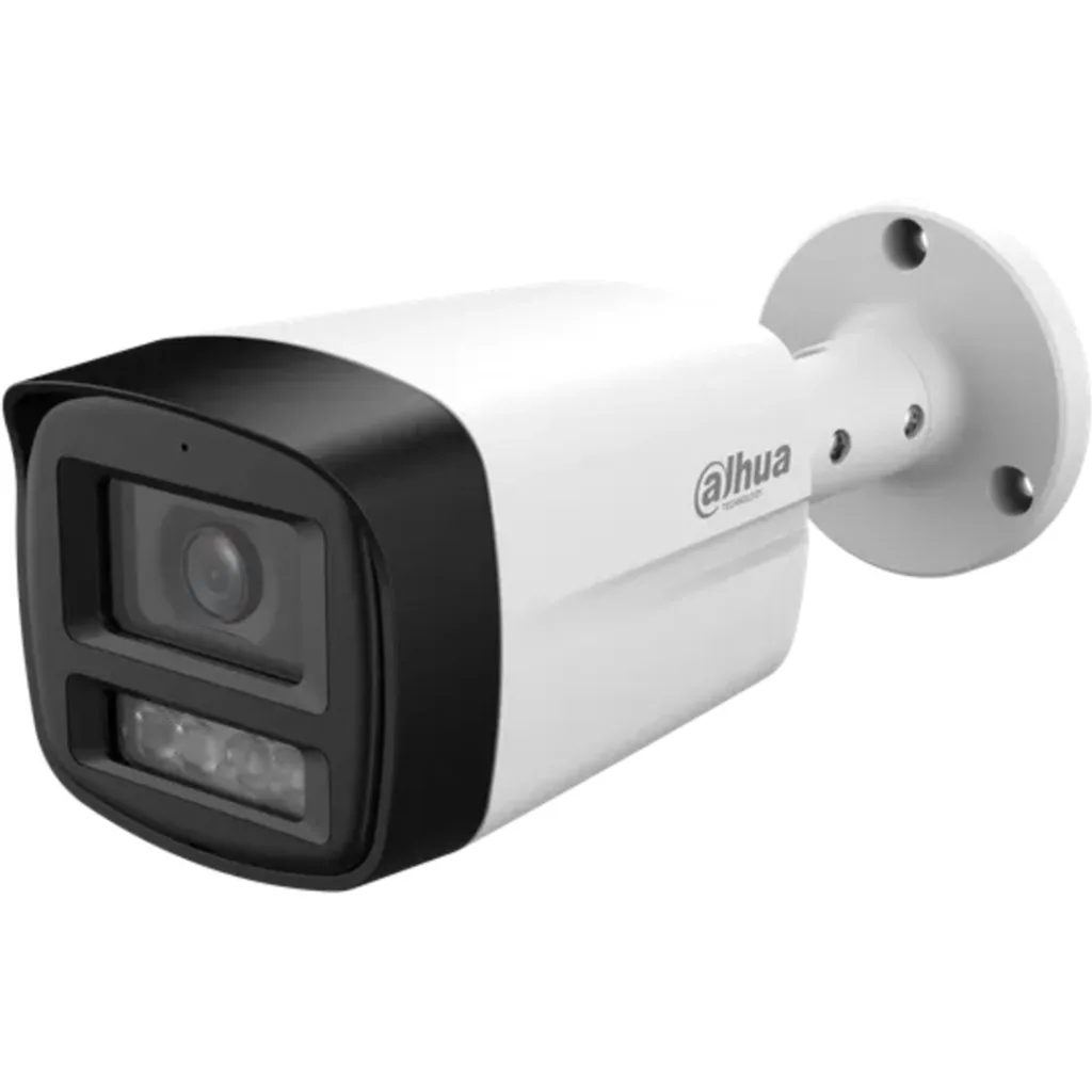 DH-HAC-HFW1509TLMN-A-LED-0280B-S3. camara HDCVI Dahua tipo bullet 5MP Full color iluminacion hasta 40m lente fijo 2.8mm proteccion IP67 carcasa plastica metalica.