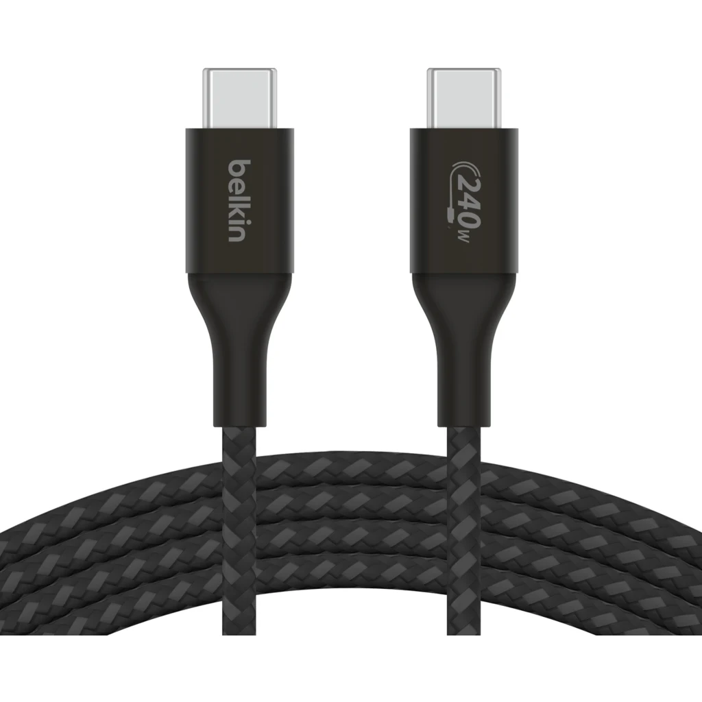 Imagen 3 de Cable USB-C Tipo-C M/M 240W Trenzado 2mts Color negro - Belkin