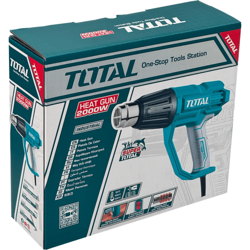 TOTAL Pistola Calor 2000W 3-Boquilla Aire Caliente Industrial TB20078