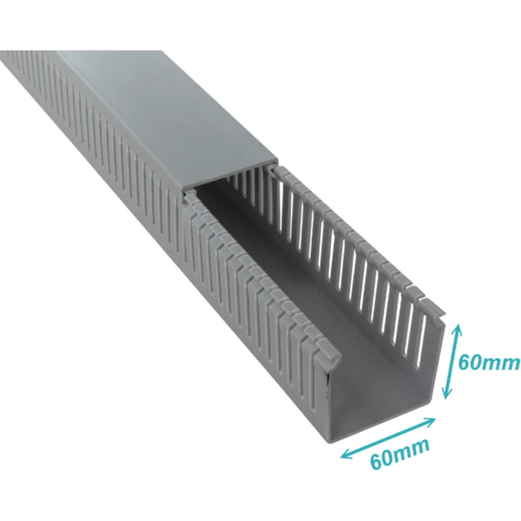 Imagen 1 de Canaleta Ranurada 2mt x 60x60mm Gris para Tablero Electrico