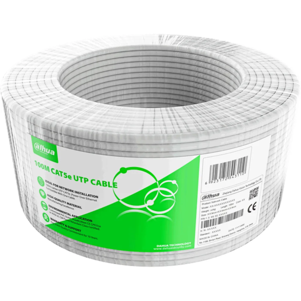 DH-PFM922I-5EUN-C-100. Cable UTP Cat5E aleacion aluminio cobre 100 metros calibre 24AWG