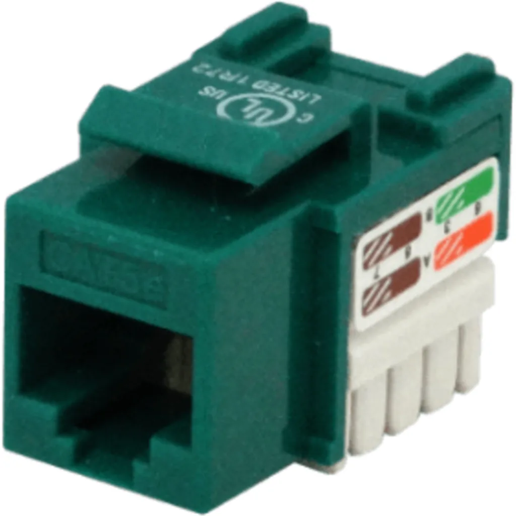 Imagen 2 de LINKMADE Verde Cat5E U/UTP Punchable Keystone Conector Hembra RJ45