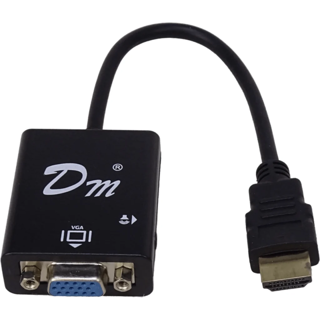 Imagen 1 de Adaptador Conversor HDMI Macho a VGA (DB15) Hembra, Audio Out 3.5mm 