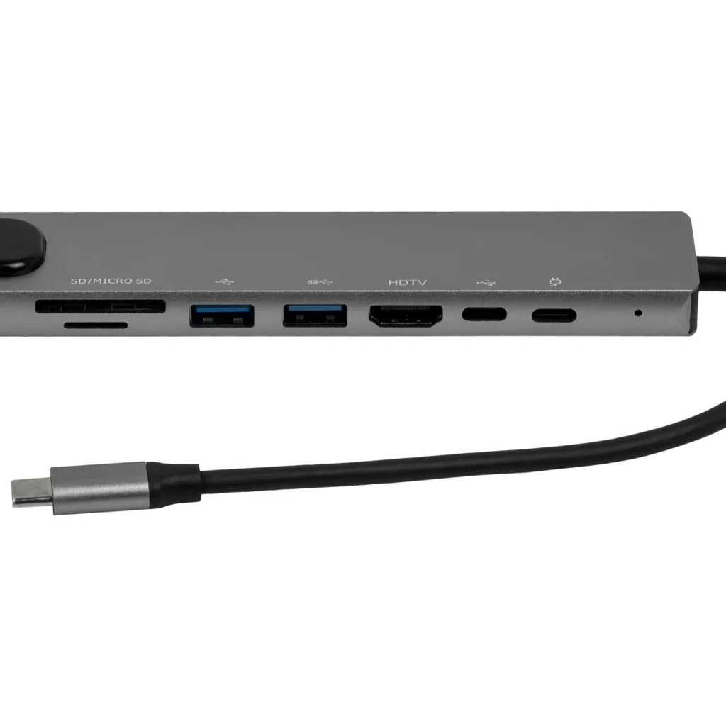 Imagen 3 de HUB USB-C a Puertos 2*USB-C HDMI USB-A SD/mSD RJ-45 10/100 Aluminio 