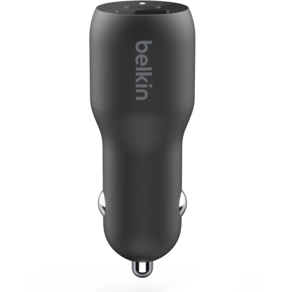 Imagen 2 de Belkin BOOST UP Dual Car Charger with PPS 37W - Adaptador de corriente para el coche - 37 vatios - PD 3.0 - 2 conectores de salida (USB, 24 pin USB-C)