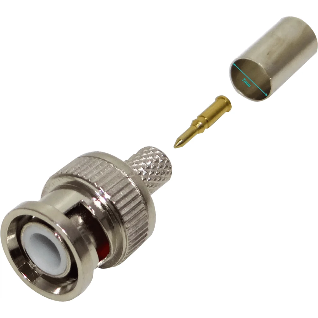 Imagen 1 de 10-unids. BNC-Macho Crimpeable 75OHM Conector Coaxial para cable RG59