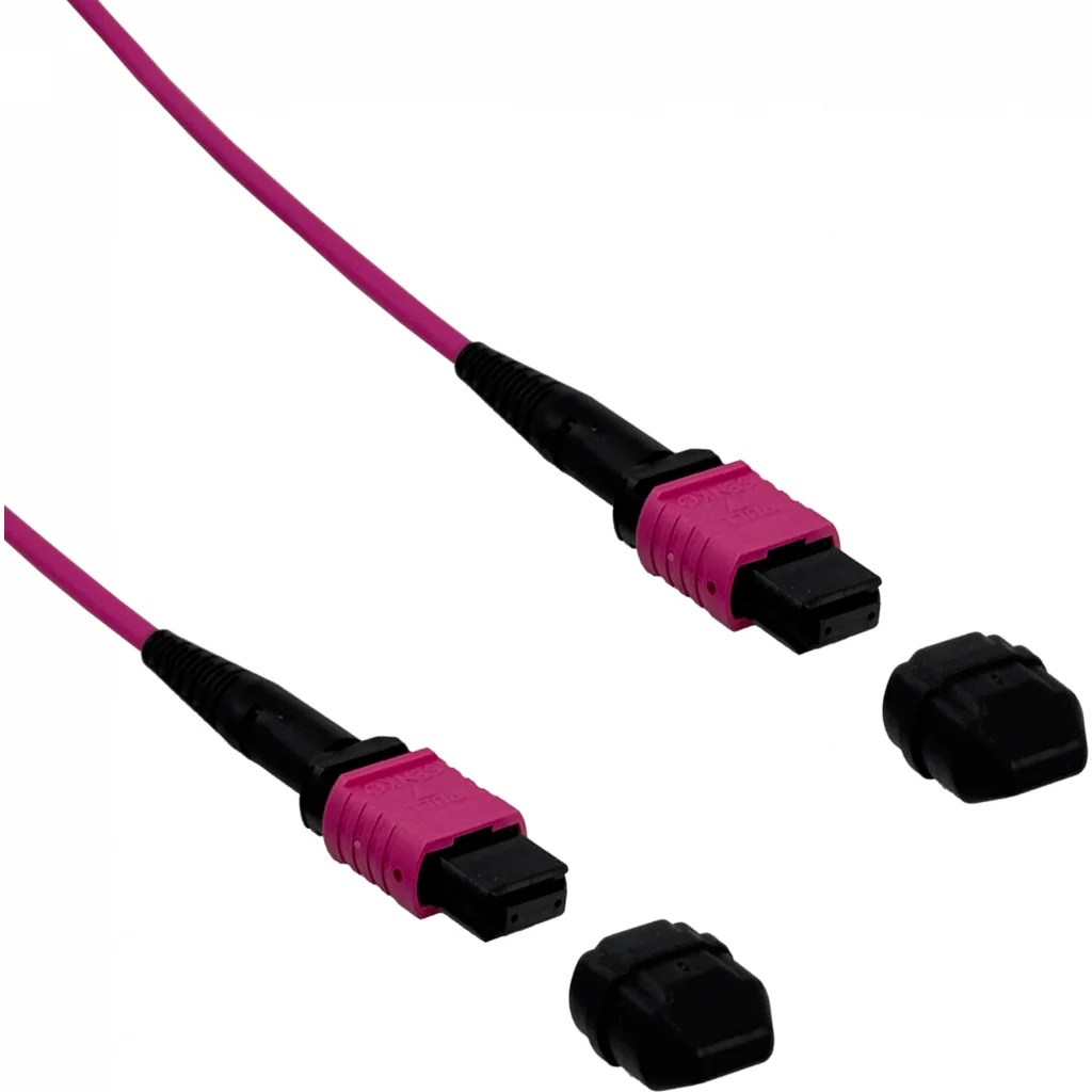 UI 1mt MPO-MPO 12-Fibras Type-B OM4 Multimodo MM Jumper Fibra LSZH