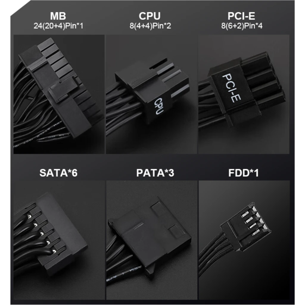 Imagen 7 de Fuente de Poder EsGaming ES-1000W GOLD, 1000W Módular 80Plus Certf Gold ATX Negr