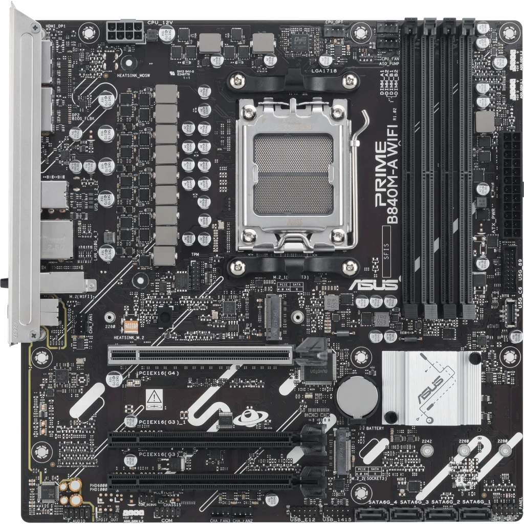 Imagen 6 de Tarjeta Madre Asus PRIME B840M-A WIFI AM5 4*DIMM HDMI DP 2.5GbE LAN WIFI6E mATX