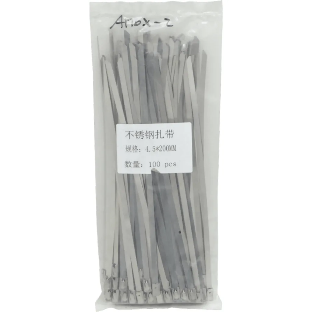 Imagen 2 de Amarra 200x4,5mm Acero Inoxidable 0,3mm 100-unidades Metalica