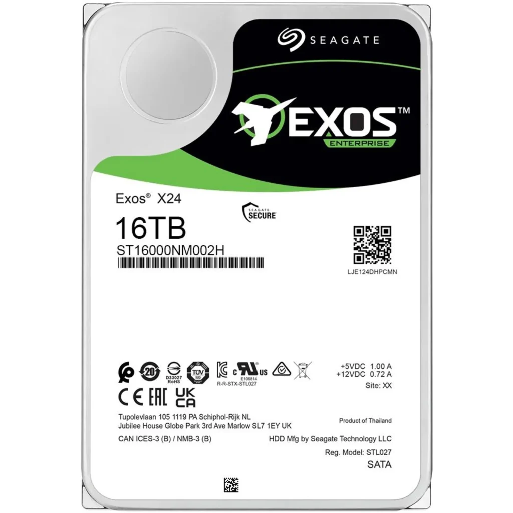 Imagen 0 de Disco Duro Seagate Exos Enterprise 16TB 3.5" 7200RPM SATA 3 6Gb/s 256MB