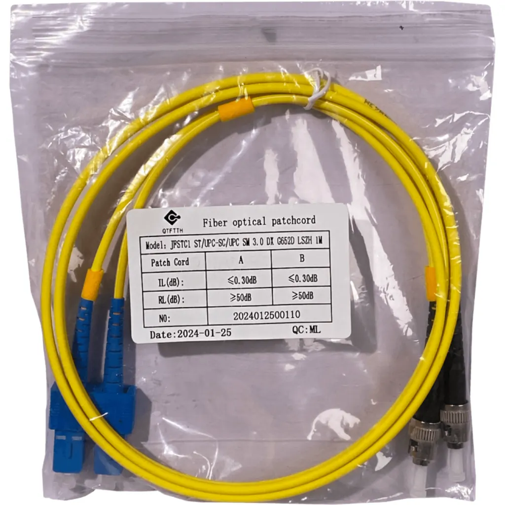 Imagen 1 de 1mt ST/UPC-SC/UPC MonoModo SM Duplex Jumper Cable Fibra 9/125um 3mm