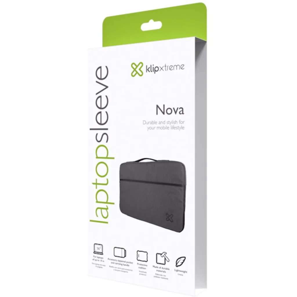 Imagen 1 de Klip Xtreme - Notebook sleeve - 14.1" - Polyester - Charcoal gray - KNS-425GR