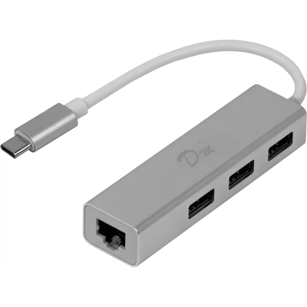 USB-CM a Ethernet-RJ45 10/100mbps HUB-3-AH Blanco Adaptador LAN USB3.1