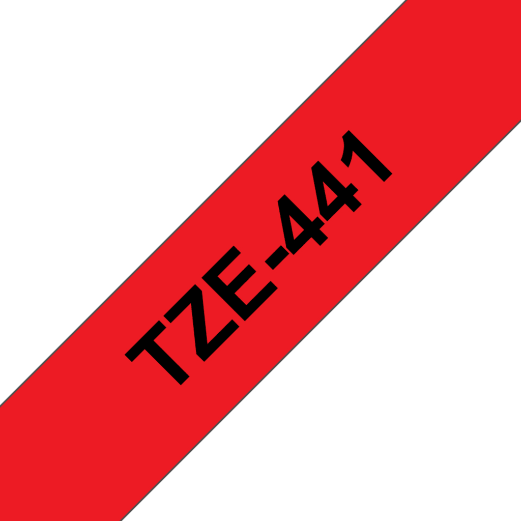 TZE-441 18mm Black on red tape