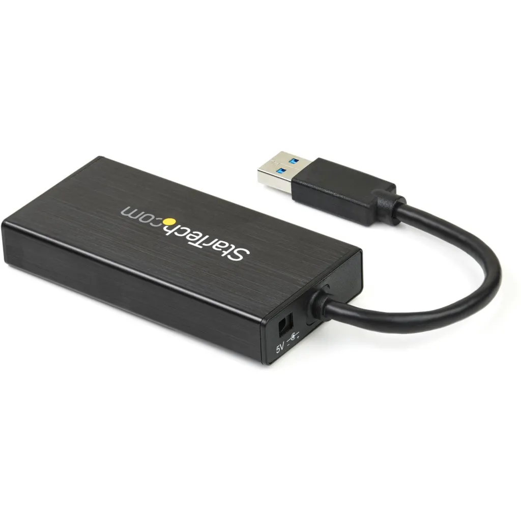 Imagen 1 de HUB USB StarTech Portable 3 Puertos USB 3.0 + Gigabit Ethernet con Cable, Alumin