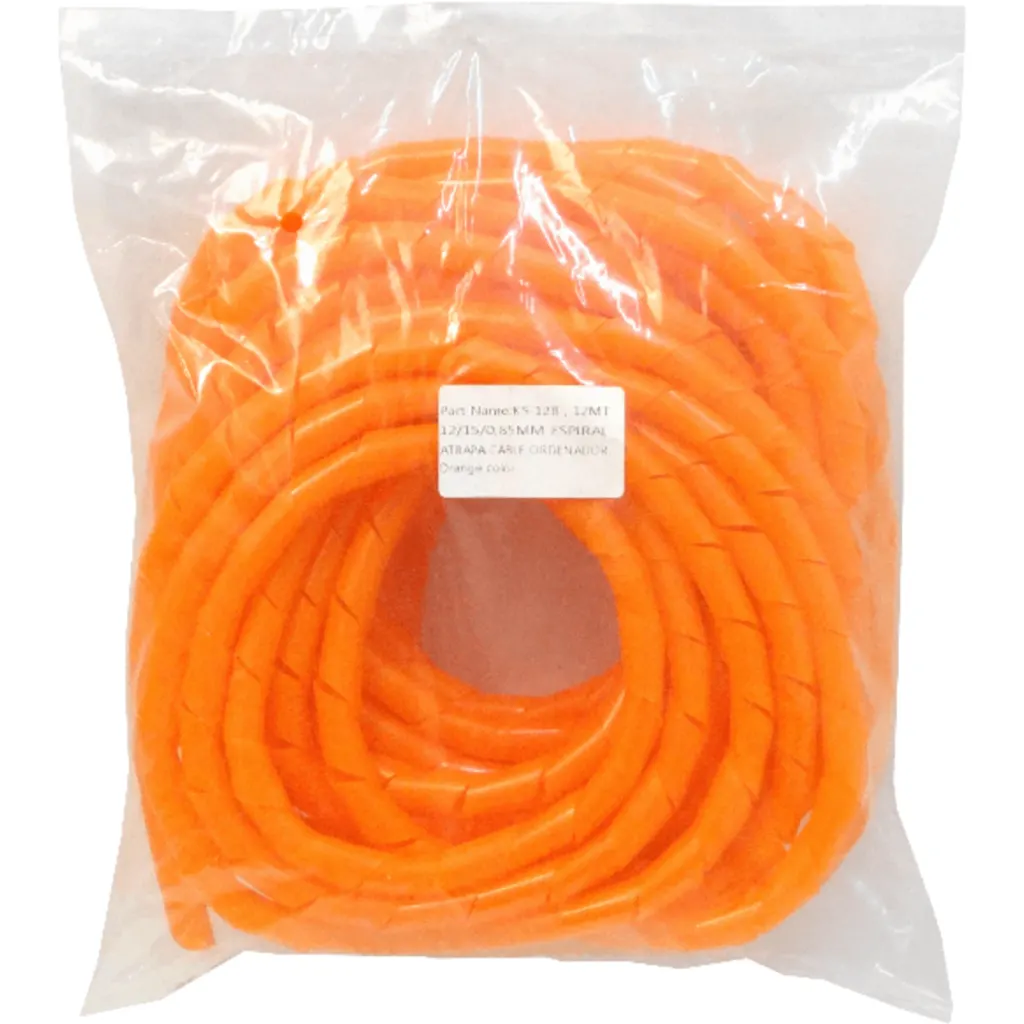 PE Naranjo 12mt 12/15/0,85mm Espiral Atrapa Cable Ordenador