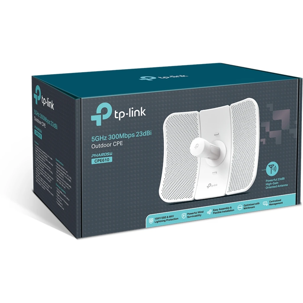 Imagen 3 de Antena Exterior TP-Link CPE610 5Ghz  Hasta 300Mbps 23dBi 2×2 MIMO