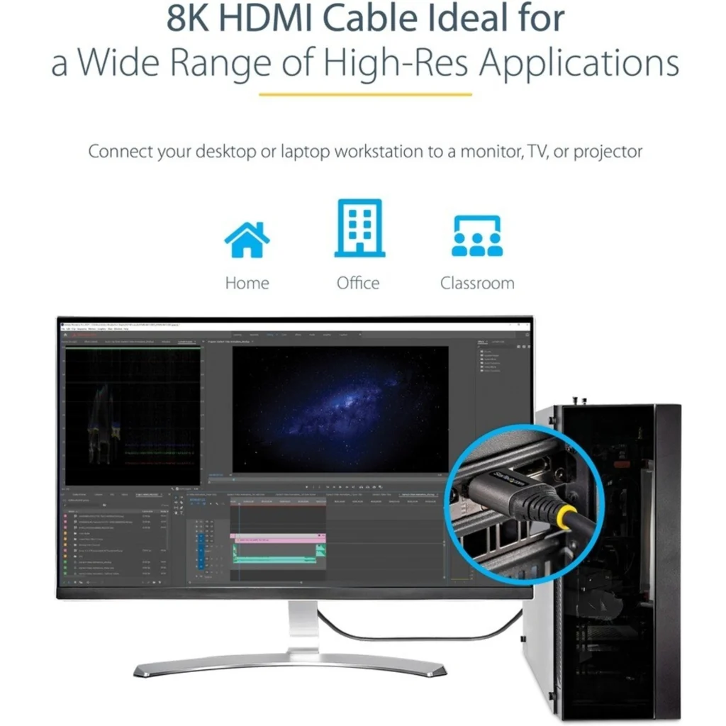 Imagen 1 de 6ft 2m Certified HDMI 2.1 Cable - 8K/4K