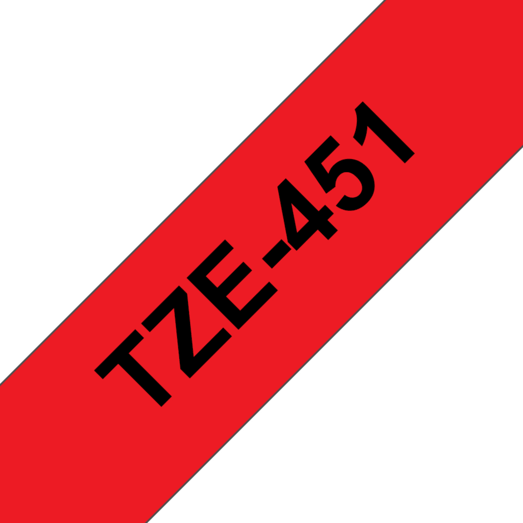Brother TZE451 Cinta Negro sobre Rojo P-Touch