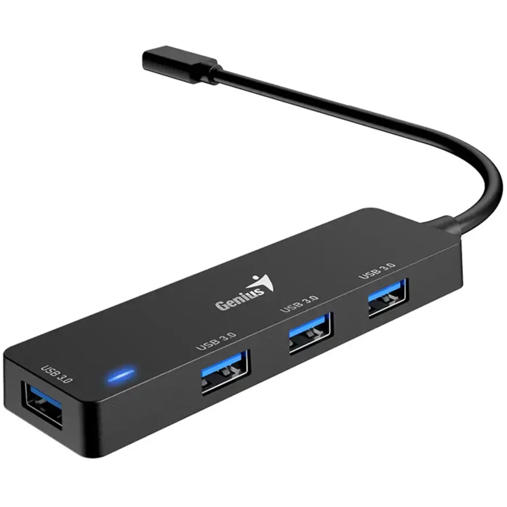 Imagen 1 de GENIUS HUB 4 in 1 PLUG TYPE-C to JACK USB 3.0-UH-400-BK
