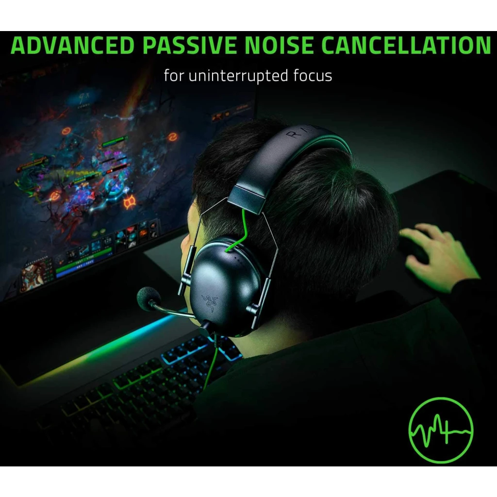 Imagen 3 de Audífonos Gamer Alámbricos Razer BlackShark V2X Triforce 50mm HyperClear Mic Blk