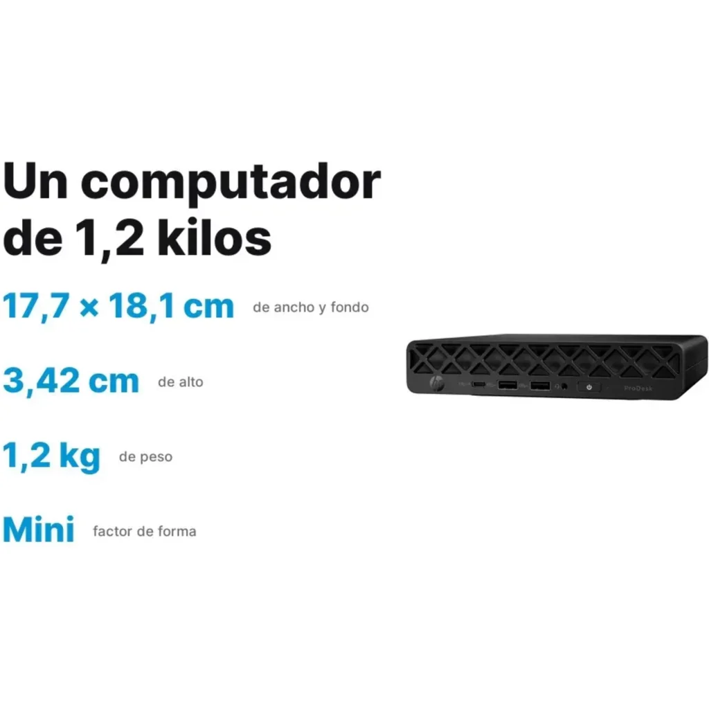 Imagen 3 de HP ProDesk - Mini tower - Intel Core Ultra 5 225T / 4.8 GHz - DDR5 SDRAM - Integrated graphics - Windows 11 Pro - E26NNLA#ABM
