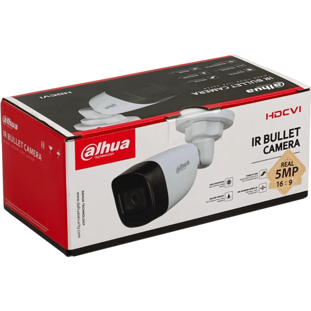 Imagen 3 de DAHUA Bala 5MP IR30mt Fijo-2,8mm IP67 Audio Camara Analoga HDCVI