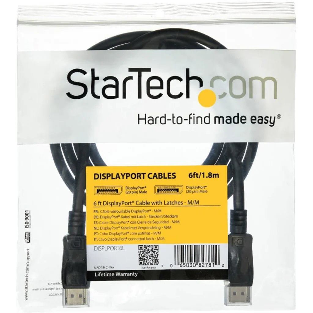 Imagen 6 de Cable DisplayPort Macho a Macho con Pestillo de 1.8 Metros 28AWG color Negro