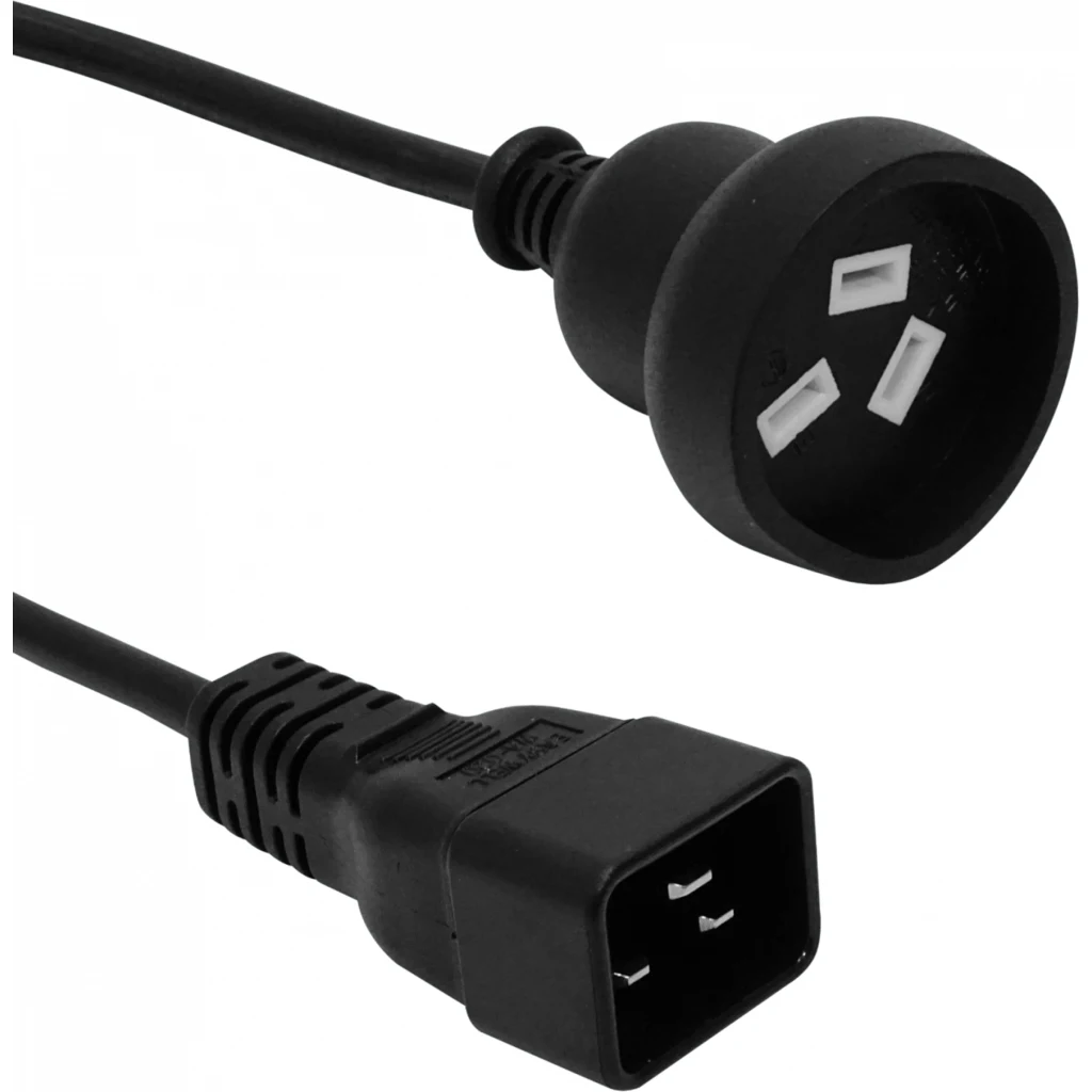 Imagen 1 de C20-Macho I-Hembra Cable Poder Negro 0,5mt Type-I=Argentina/Australia