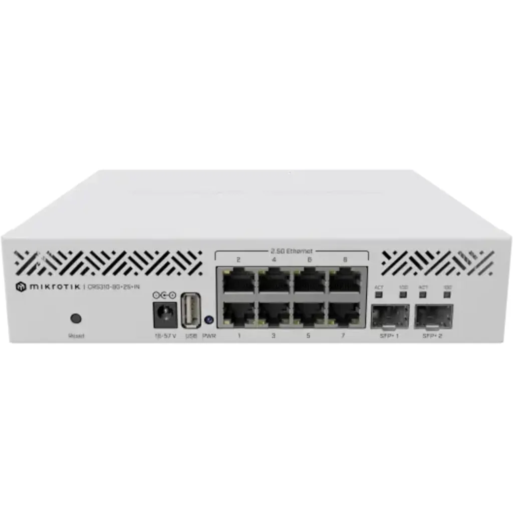 Switch MikroTik CRS310-8G+2S+IN 8x 2.5G + 2x SFP+ 10G USB Rack RouterOS L5