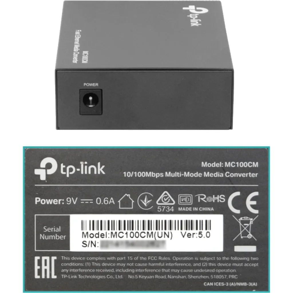Imagen 1 de Conversor de fibra optica multimodo SC / mod. MC100CM TPLink