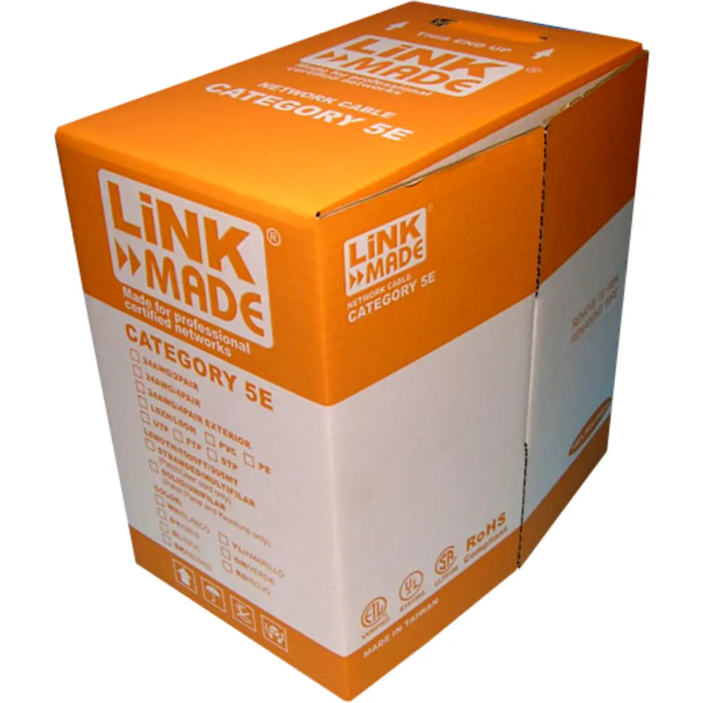 LINKMADE UTP 100MTS EXTERIOR NEGRO CAT5E COBRE UNIFILAR