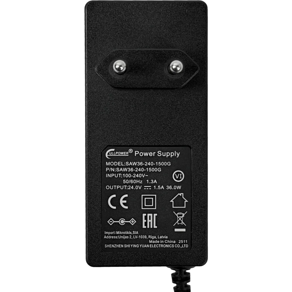 Imagen 2 de MKTK Fuente Poder 24VDC 1,5A Interior Plug-5,5x2,1mm p/Mikrotik p/mUPS