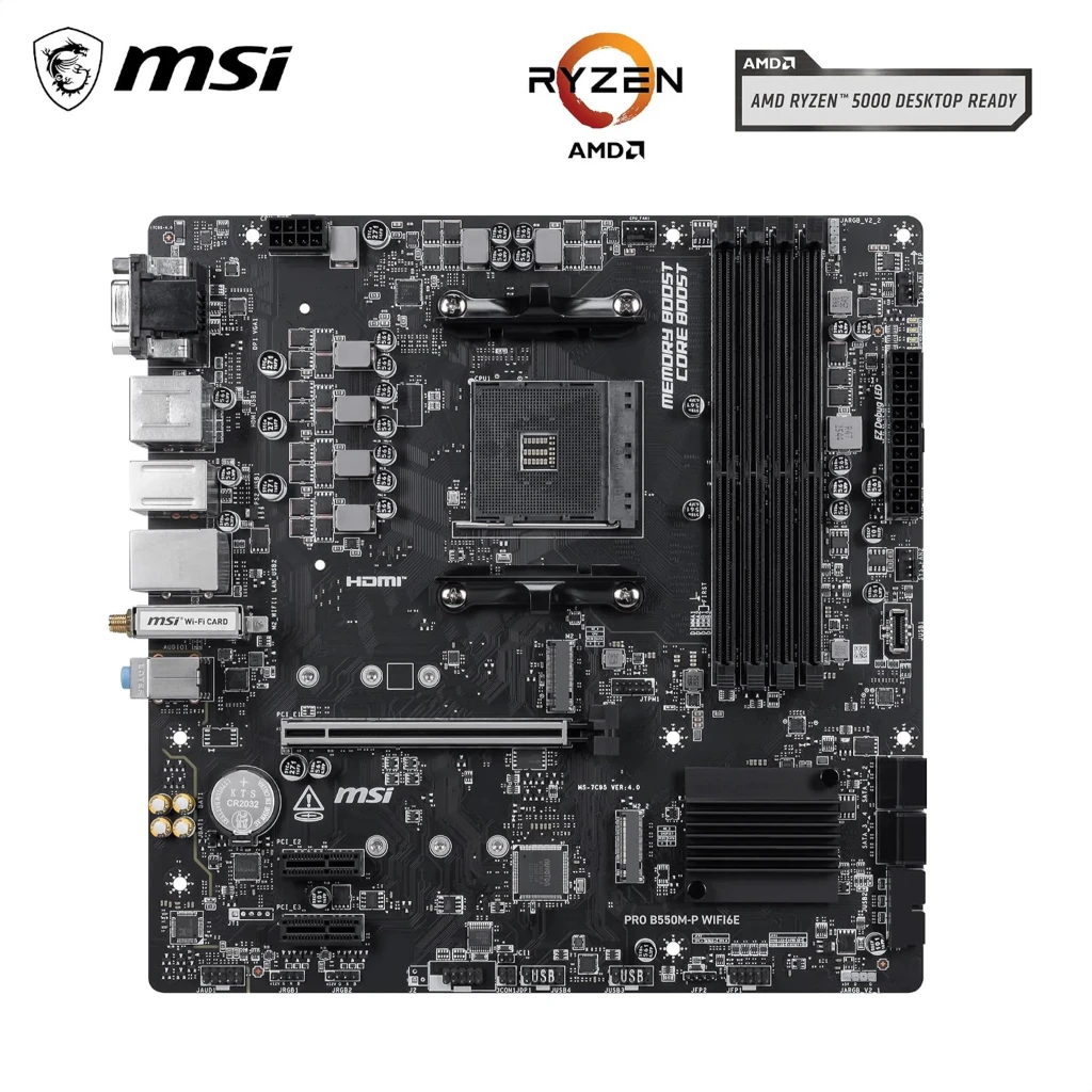 Imagen 1 de Tarjeta Madre MSI PRO B550M-P WIFI6E AM4 4*DDR4 HDMI DP WIFI6E LAN mATX
