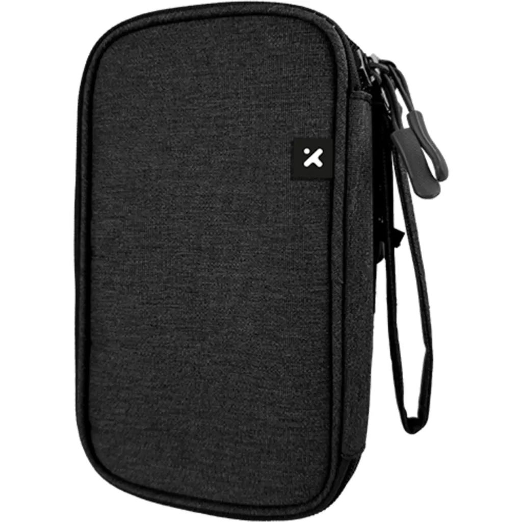 Xtech - Travel Tech organizer case - Durable polyester / 100% polyester - All black - Double-Compartment XTB-060