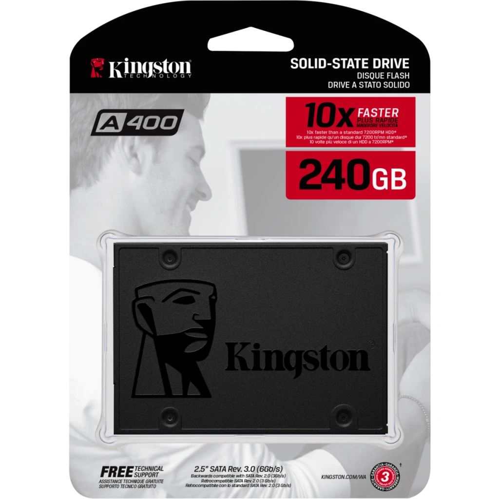 Imagen 3 de Unidad SSD Kingston SSDNow A400 240GB 2.5" 7mm SATA 3 Lect500MB/s Escr350MB/s