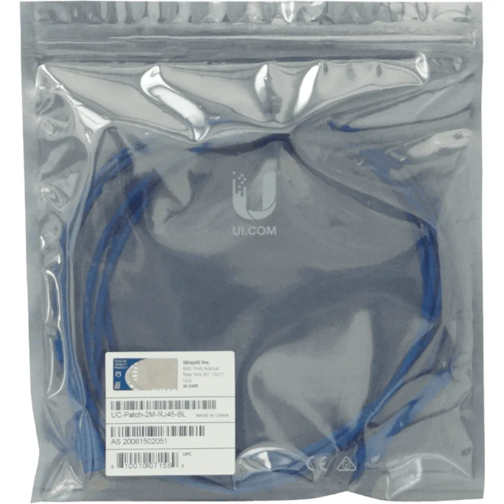 Imagen 1 de Cable de Red Ubiquiti Cat6 RJ45, 2 mts Color AZUL 