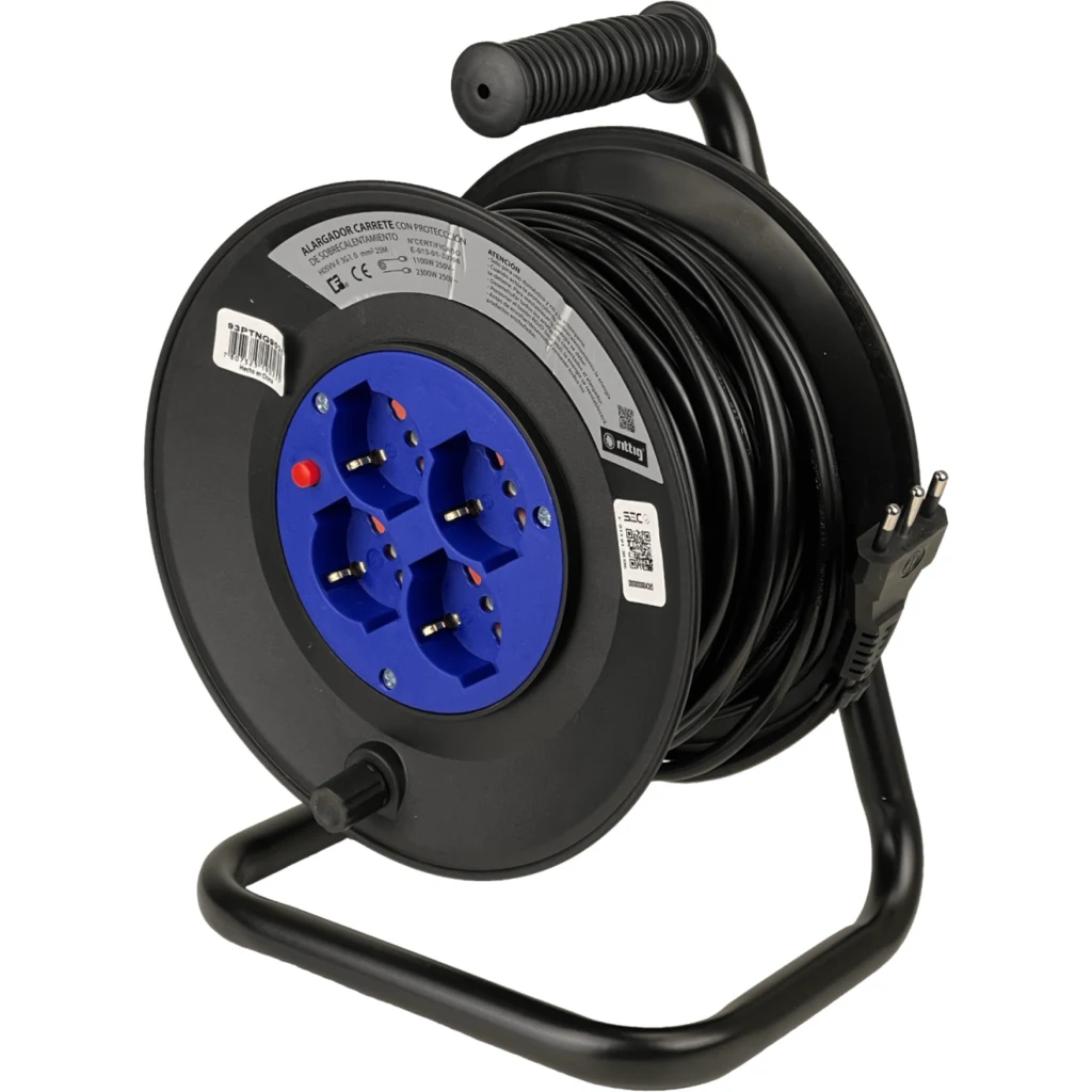 Alargador Eléctrico de Carrete 4 Tomas Multinorma Hembra 16A 250V 25mts - Rittig