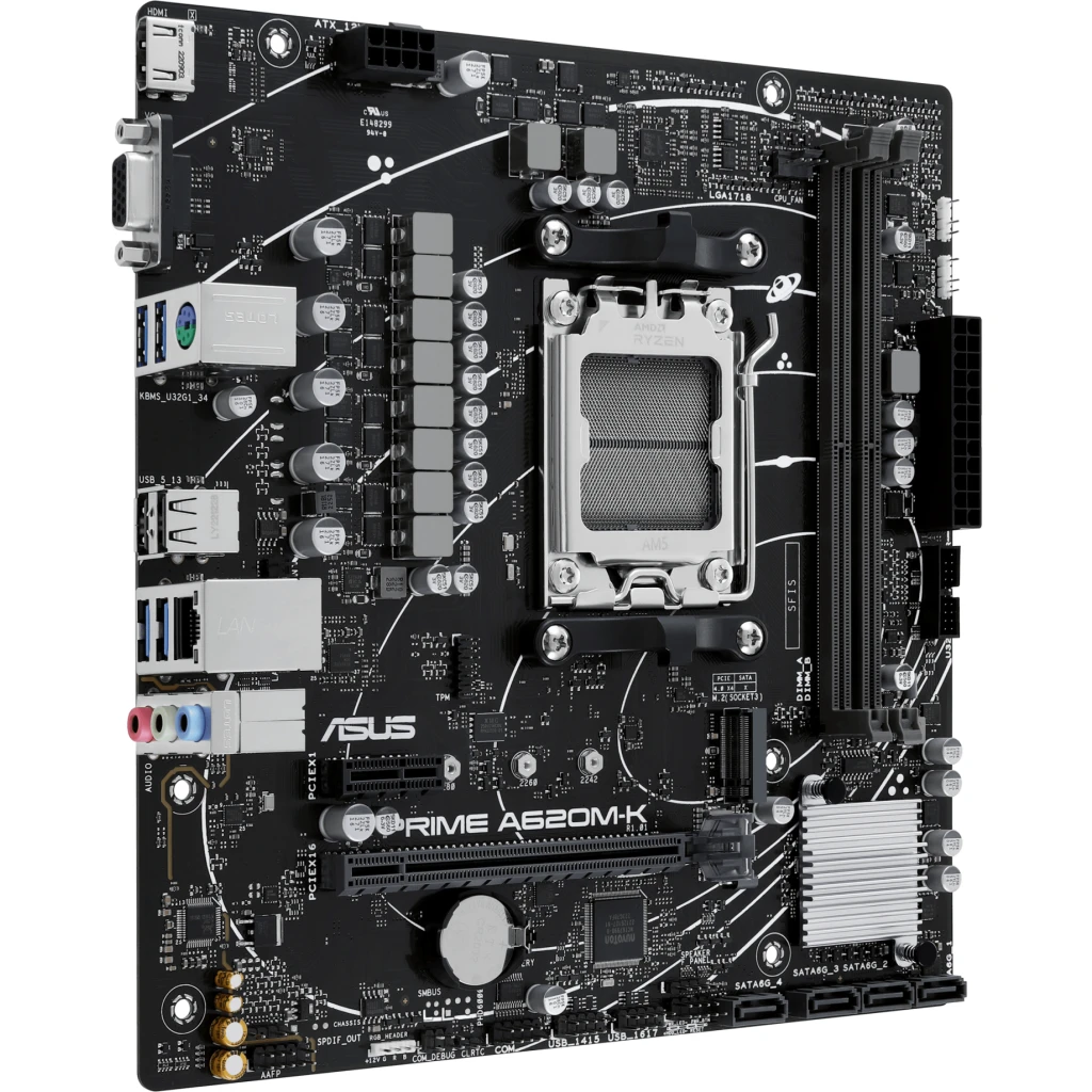 Imagen 1 de Tarjeta Made Asus PRIME A620M-K AMD AM5 2*DDR5 M.2 PS/2 HDMI VGA 4*USB3.2 mATX