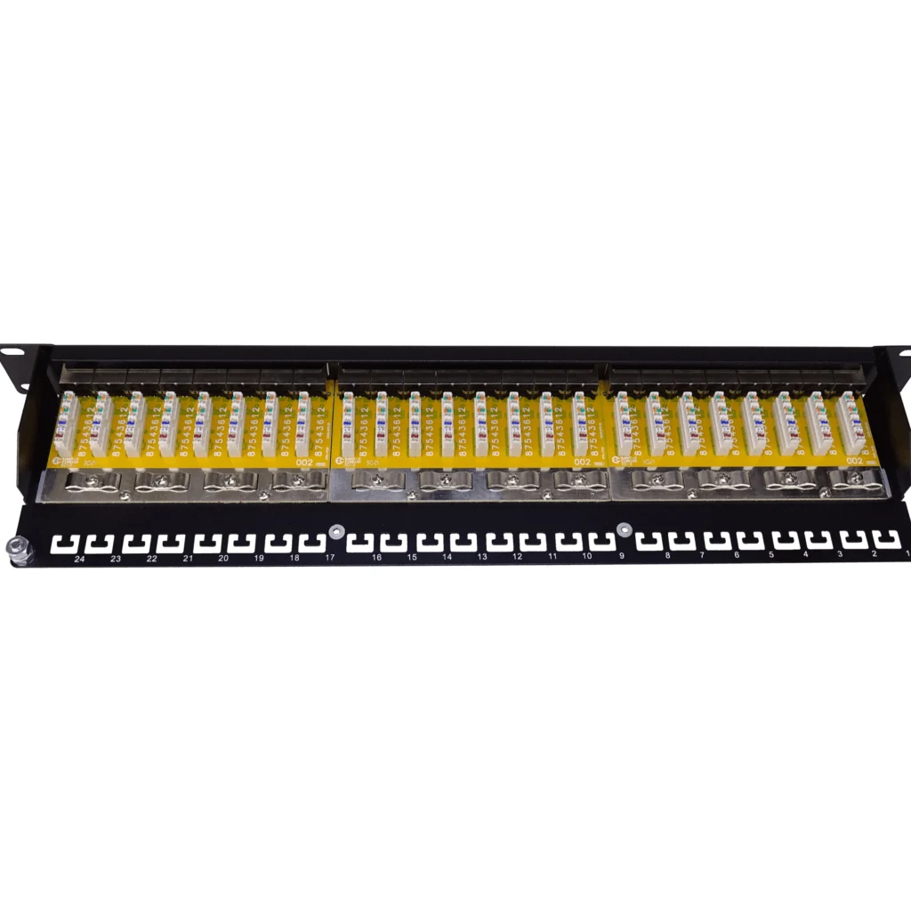 LINKMADE 24-RJ45 CAT6 FTP SFTP BLINDADO PATCHPANEL 1U Certificacion-UL