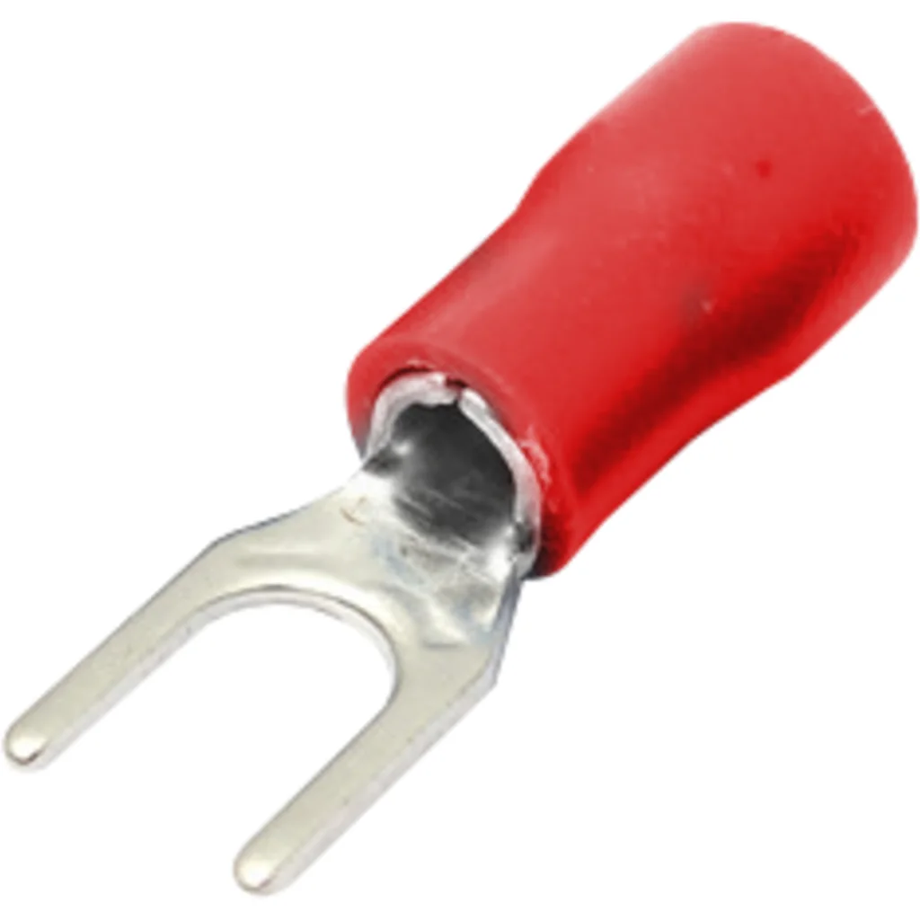 Horquilla-4,3mm 0,5-1,5mm2 100-un Conector Rojo Aislado PVC SV1.25-4