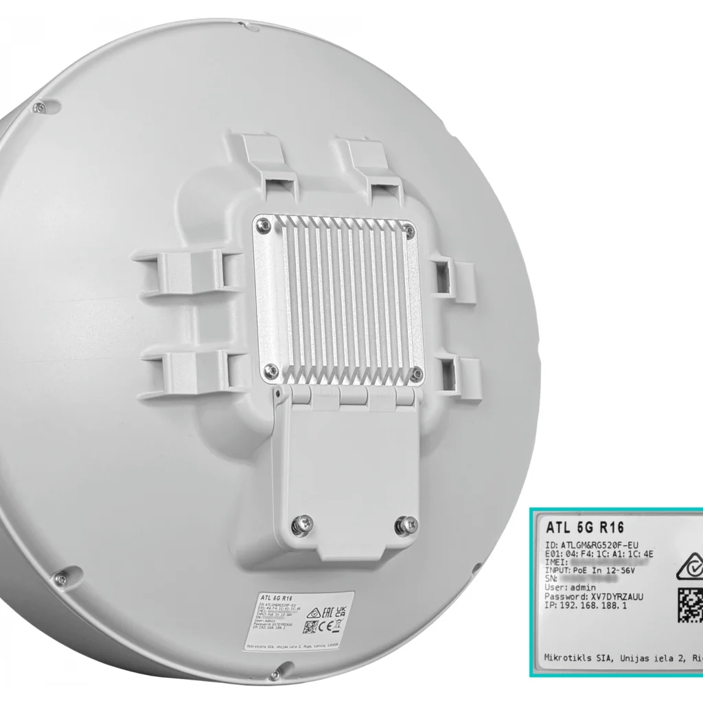 MIKROTIK LTE/5G 1-1000-PoE/In CAT20 4x4 16dBi 1-Sim eSim IP66 inc-24V