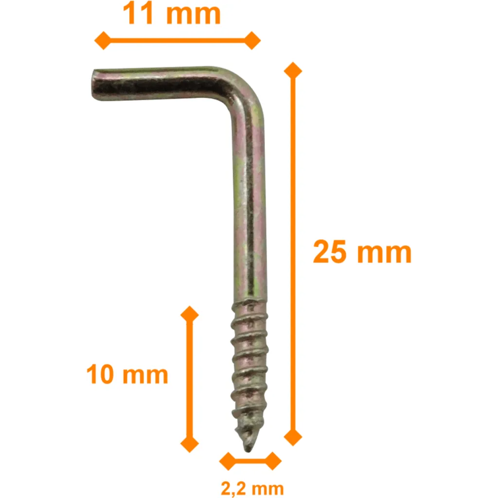 Imagen 2 de 144-unids. M2.2 Hilo-2,2x10mm 11mm-Cancamo-Recto 25mm-Largo-Total