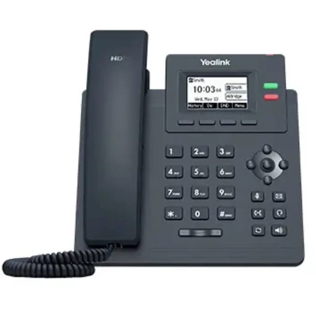 Teléfono Yealink SIP-T31P IP Básico con 2 Líneas de Voz y HD Soporte PoE LCD 2.3