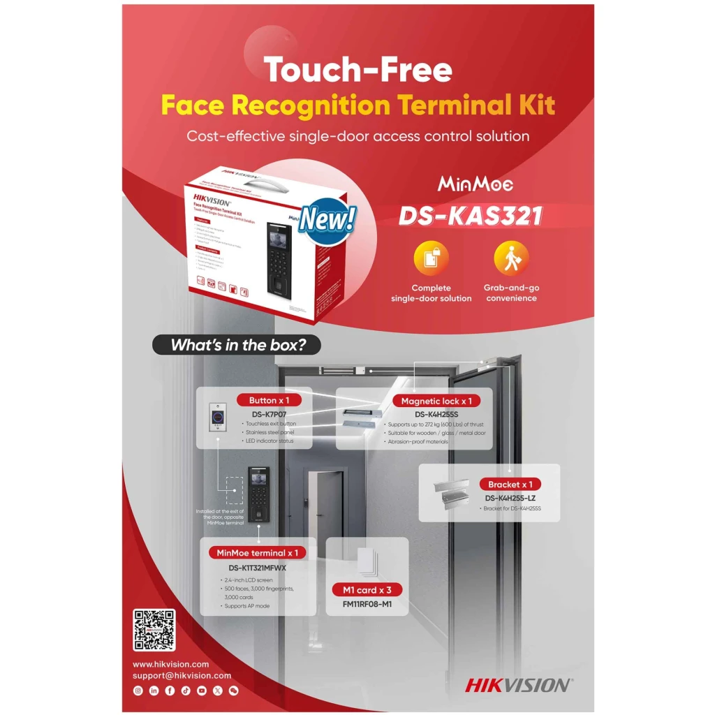 Imagen 2 de Control de Acceso y Asistencia Hikvision Huella + PIN + Proxy Mifare