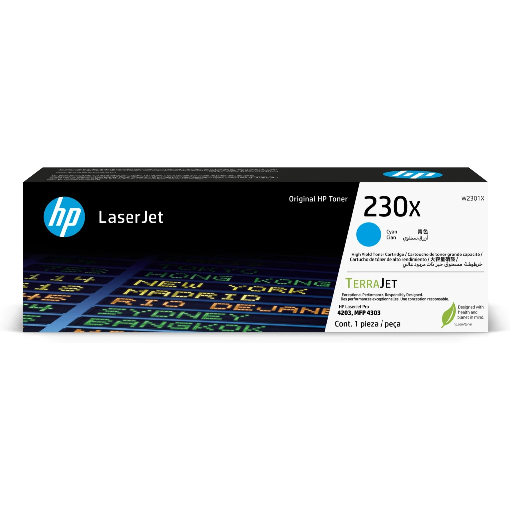 Toner HP 230X CYAN para LJ Pro4201/4203/4301/4303, 5500 Páginas
