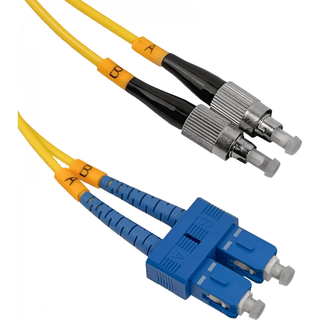 Imagen 1 de 1mt SC-FC MonoModo SM Duplex Jumper Cable Fibra 3.0mm 9/125um