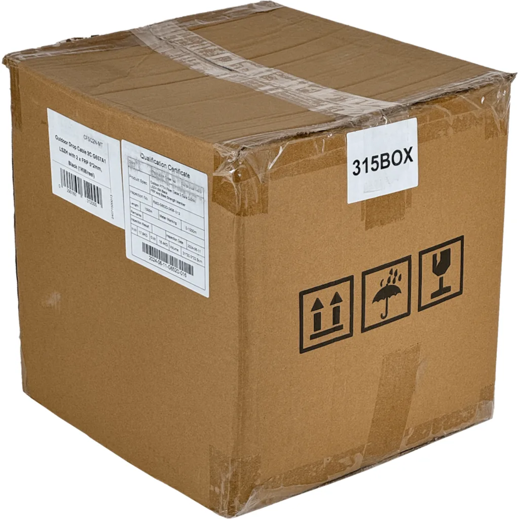 Imagen 1 de 1km LSZH 2-Fibra-SM-G652D 1-Portante 2-FRP Cable Negro Fibra Drop