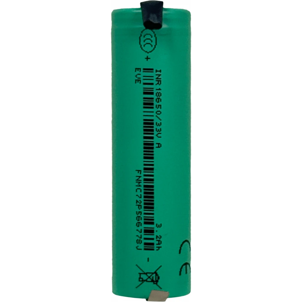 Imagen 1 de 18x65mm 1-Pila Soldable 3,7V 3200mAh Litio Recargable Bateria 11,84Wh